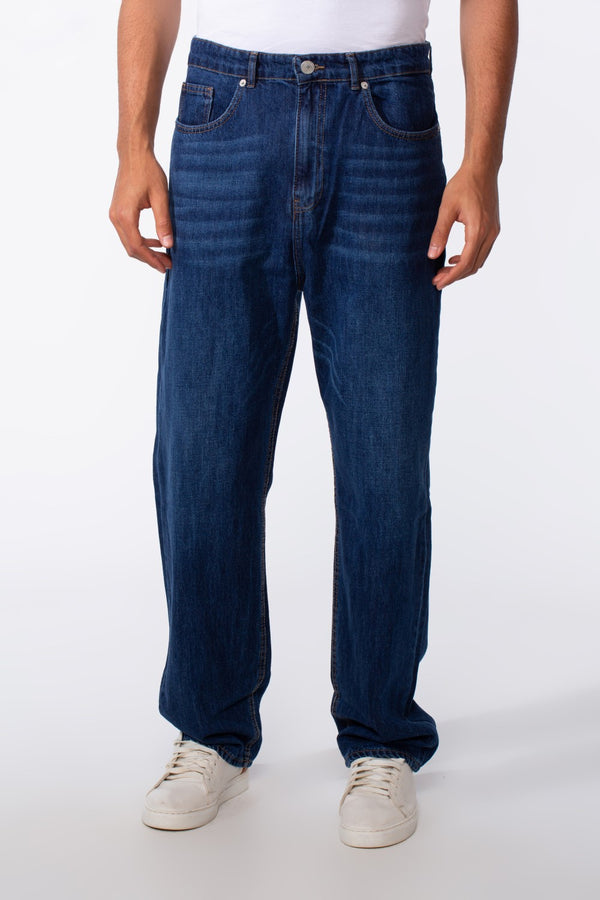 Men's Vintage Effect Straight Essential Jeans Pants