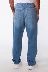 Men's Vintage Effect Straight Essential Jeans Pants