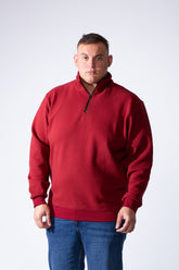 Men's Quarter Zip With High Neck Pasic Design Long Sleeve Daily Wear Knit Versatile Big Size Sweatshirt