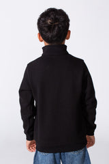 Boy's Quarter-Zip Mock Neck Sweatshirt Detailed Tomato Store With Elasticated Cuffs And Ham
