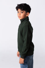 Boy's Quarter-Zip Mock Neck Sweatshirt Detailed Tomato Store With Elasticated Cuffs And Ham
