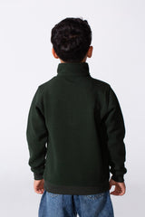 Boy's Quarter-Zip Mock Neck Sweatshirt Detailed Tomato Store With Elasticated Cuffs And Ham