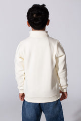 Boy's Quarter-Zip Mock Neck Sweatshirt Detailed Tomato Store With Elasticated Cuffs And Ham