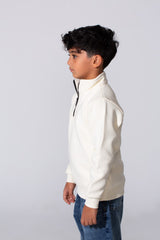 Boy's Quarter-Zip Mock Neck Sweatshirt Detailed Tomato Store With Elasticated Cuffs And Ham