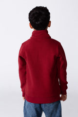 Boy's Quarter-Zip Mock Neck Sweatshirt Detailed Tomato Store With Elasticated Cuffs And Ham