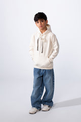 Boy’s Abstract Scribble Print Long Sleeves Slim Fit Hood Sweatshirt