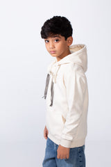 Boy’s Abstract Scribble Print Long Sleeves Slim Fit Hood Sweatshirt