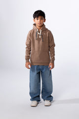 Boy’s Abstract Scribble Print Long Sleeves Slim Fit Hood Sweatshirt