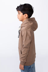 Boy’s Abstract Scribble Print Long Sleeves Slim Fit Hood Sweatshirt