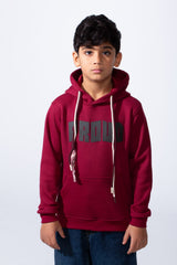 Boy’s Slim Fit Modern Comfort For Everyday Wear Front Print Hood Sweatshirt
