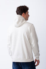 Men's Kangaroo Pockets Bold Text Chest Print Long Sleeves Slim Fit Hooded Daily Wear Comfy Sweatshirt