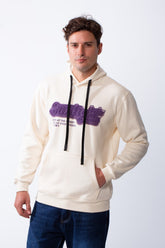 Men's Drawstring Hood Front Kangaroo Pockets Bold Graphic Text Print Everyday Practicality Modern Sweatshirt
