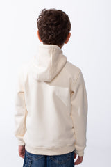 Boy's Drawstring Hood Front Kangaroo Pockets Bold Graphic Text Print Everyday Practicality Modern Sweatshirt