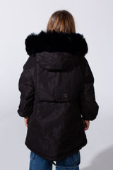 Girl's Long Sleeve Double Face With Fur Hood High Warm Two Look Waterproof Jacket