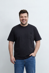 Men’s Tomato Store Big Size T-Shirt Utility Inspired Chest Pocket And Distressed Detail