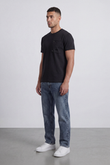 Men’s Tomato Store Pocket T-Shirt Distressed Chest Pocket Detail Clean Minimal Design Regular Fit