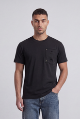 Men’s Tomato Store Pocket T-Shirt Distressed Chest Pocket Detail Clean Minimal Design Regular Fit