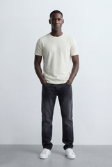 Men’s Tomato Store Embossed Logo Tee Tonal Front Detail Subtle Raised Text