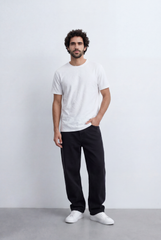 Men’s Tomato Store Essential Crew Neck Tee Clean Solid Surface Minimal Everyday Design Relaxed Comfort Fit