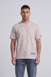 Men’s Tomato Store Graphic T-Shirt Abstract Marble Wash Minimal Typography Details Relaxed Fit