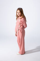 Girl's Two-Piece Tomato Store Set Cropped Zip-Up Modern Streetwear Edge Long Sleeve Slim Fit Outfit