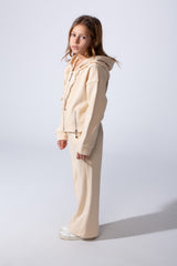 Girl's Two-Piece Tomato Store Set Cropped Zip-Up Modern Streetwear Edge Long Sleeve Slim Fit Outfit