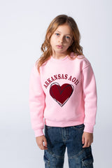 Girl's Heart Graphic Tomato Store Slim Fit Sweatshirt Long Sleeves With Crew Neck