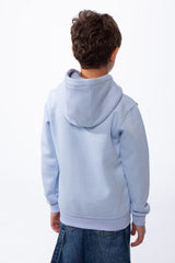 Boy's Melton Slim Fit Front Yes Print Hooded Sweatshirt With Kangaroo Pocket