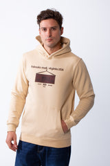 Men's Long Sleeves Kangaroo Pockets Detailed With Graphic Print And Text Everyday Style Melton slim Fit Sweatshirt