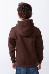 Boy's Slim Fit Melton Creative Print Hooded Sweatshirt