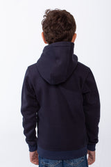 Boy's Slim Fit Melton Creative Print Hooded Sweatshirt