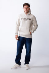 سويت شيرت بغطاء رأس للرجال، جيوب كنغر، تصميم عملي، أكمام طويلة، طباعة نص غامق، قماش ميلتون محاك، Slim Fit