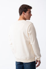 Men's Long Sleeves With Bold Front Text Crew Neck Slim Fit Cozy Sweatshirt