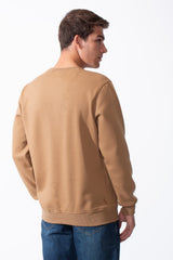 Men's Long Sleeves With Bold Front Text Crew Neck Slim Fit Cozy Sweatshirt
