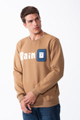 Men's Long Sleeves With Bold Front Text Crew Neck Slim Fit Cozy Sweatshirt