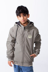 Boy’s Double Face Waterproof Hooded Puffer Jacket With Pockets