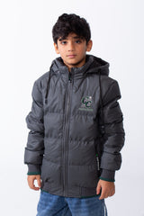 Boy’s Waterproof Double Face Full Zip Closure Comfortable Casual Contrast Stripe Ribbed Cuff Jacket