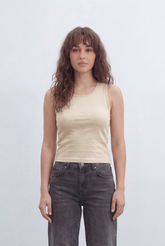 Women’s Tomato Store Everyday Rib Fitted T-Shirt Top With Fine Vertical Rib Texture Smooth Solid Surface Front Back Finish Body Hugging Shape