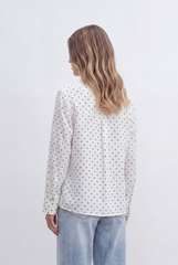 Women’s Tomato Store All Over Micro Print Button Front Design Blouse