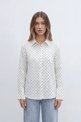 Women’s Tomato Store All Over Micro Print Button Front Design Blouse