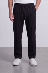 Men's Tomato Store Soft Interlock Track Sweatpants Elastic Drawstring Waist Front Pintuck Detail Oversize