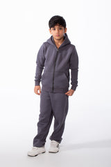 Boy's Tracksuit Front Zipper Split Pockets Stylish Cozy Everyday Look Oversize Outfit