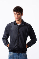 Men's Velvet Slim Fit Long Sleeve Shirt With Pockets
