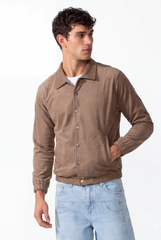 Men's Velvet Slim Fit Long Sleeve Shirt With Pockets