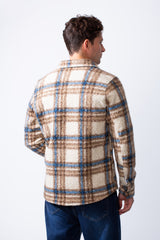 Men's Classic Plaid Pattern Functional Buttoned Chest Pockets Traditional Collar Full-Length Button Closure Jock Fabric With Slim Fit Shirt