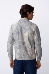 Men's Velvet Slim Fit Full Zip Tie Dye Long Sleeve Jacket