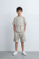 Boy’s Tomato Store Matching Oversize Set Coordinated T-Shirt Finished With Soft Cloud Wash Effect
