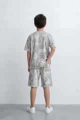 Boy’s Tomato Store Matching Oversize Set Coordinated T-Shirt Finished With Soft Cloud Wash Effect