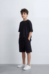 Boy's Tomato Store Canyon Ease Co-Ord Set Plain Dyed Surface With Soft Washed Grain Across The Full Look Oversize