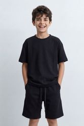 Boy's Tomato Store Canyon Ease Co-Ord Outfit Set Plain Dyed Surface With Soft Washed Grain Across The Full Look Oversize